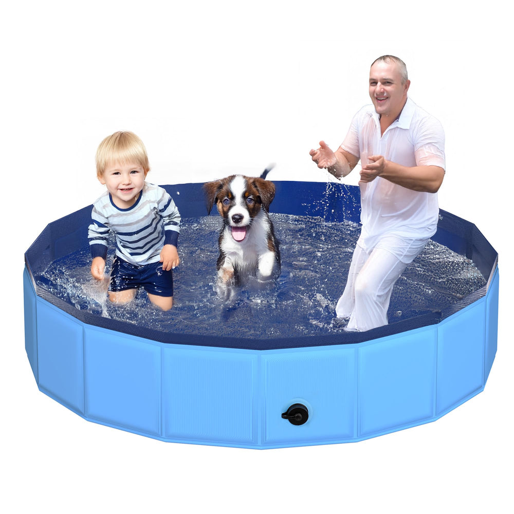 CACSPS foldable dog pool showing collapsible design for easy transport