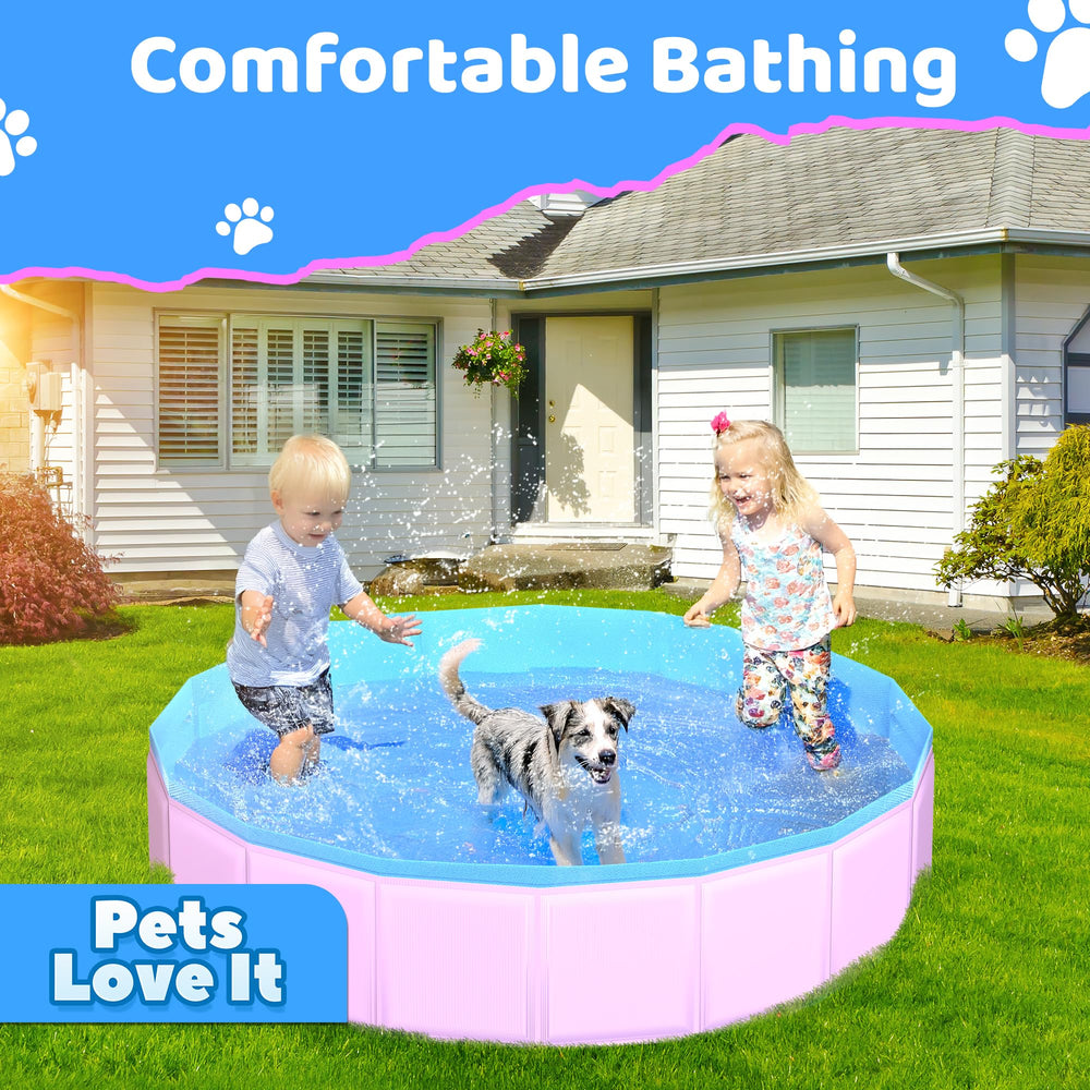 CACSPS pool anti-slip bottom keeps pets safe during outdoor splashes.