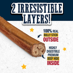 Cadet Bully Hide Sticks oven-roast finish visible for richer bully flavor