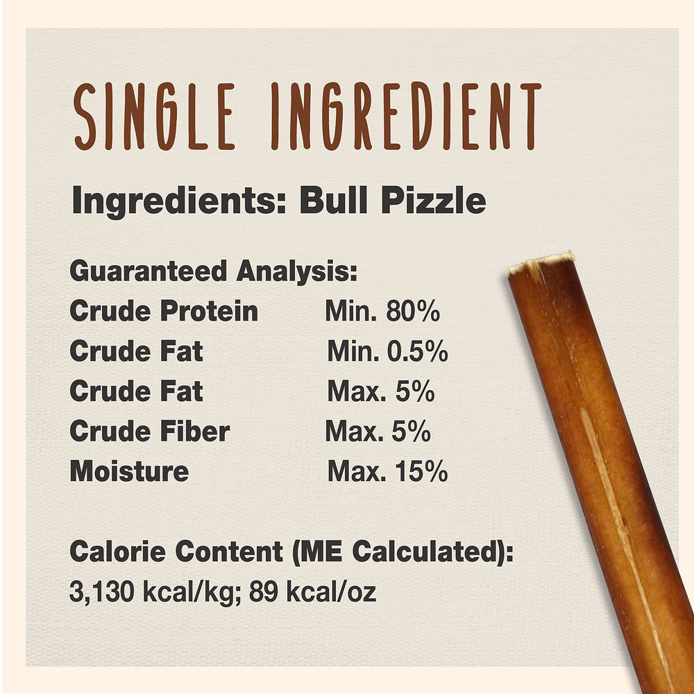 Cadet Bully Sticks long-lasting chew image suggests extended play.