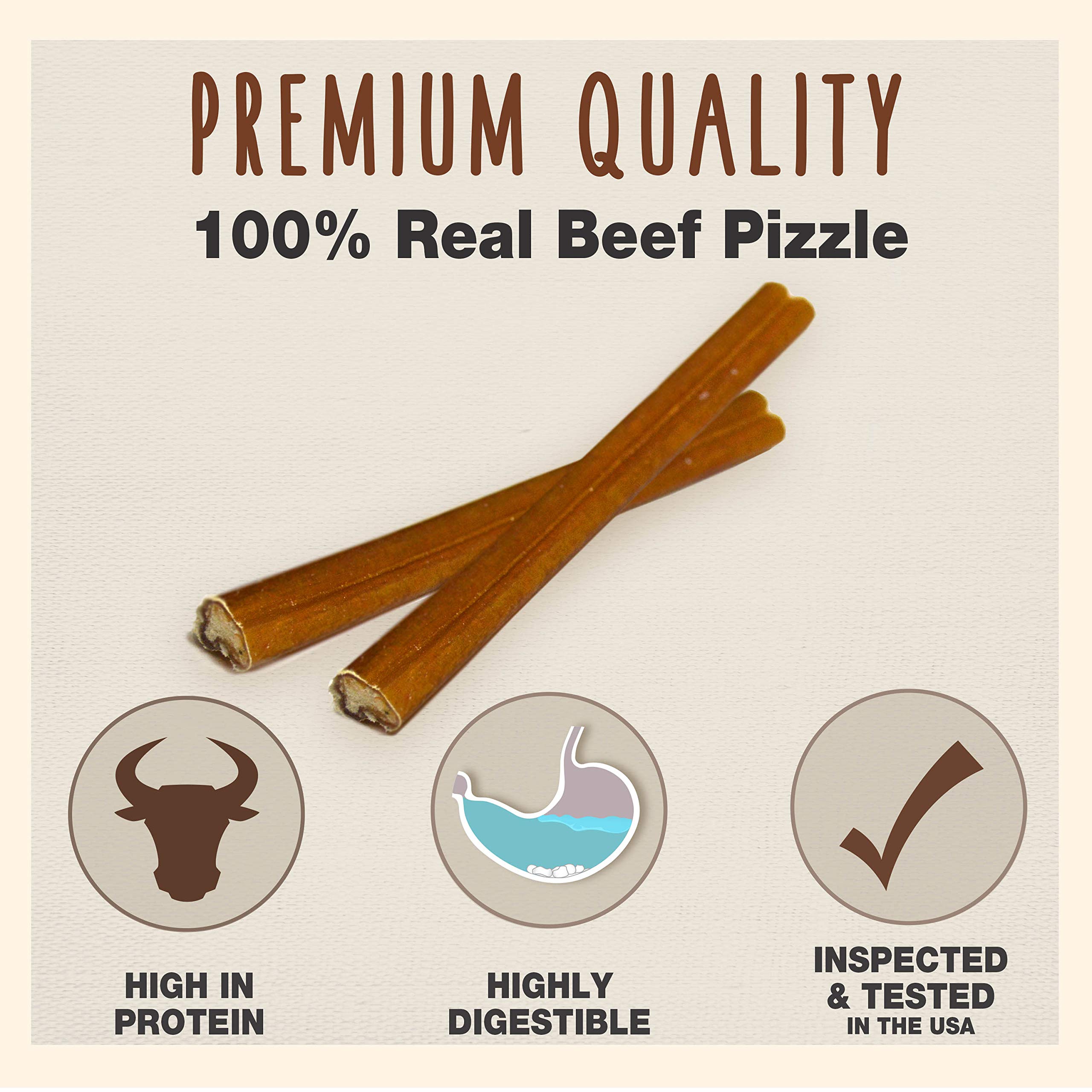 Cadet Bully Sticks 50-count pack for small dogs, long-lasting entertainment.