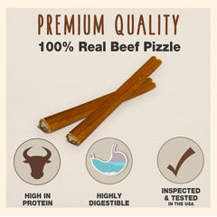 Cadet Bully Sticks 50-count pack for small dogs, long-lasting entertainment.