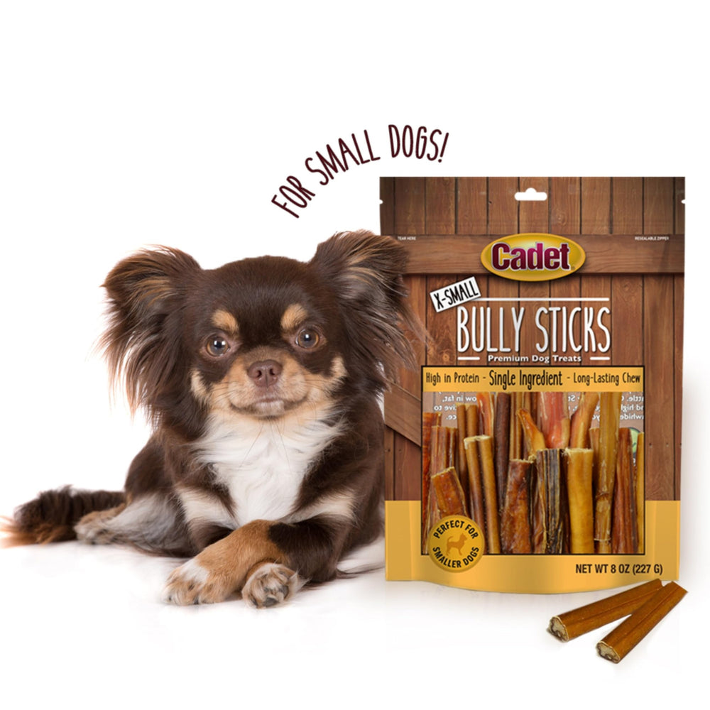 Cadet Bully Sticks USA-inspected quality badge on bag.