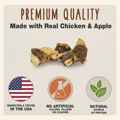 Cadet Gourmet Chicken & Apple Wraps close-up ingredients emphasize natural, protein-rich rewards.