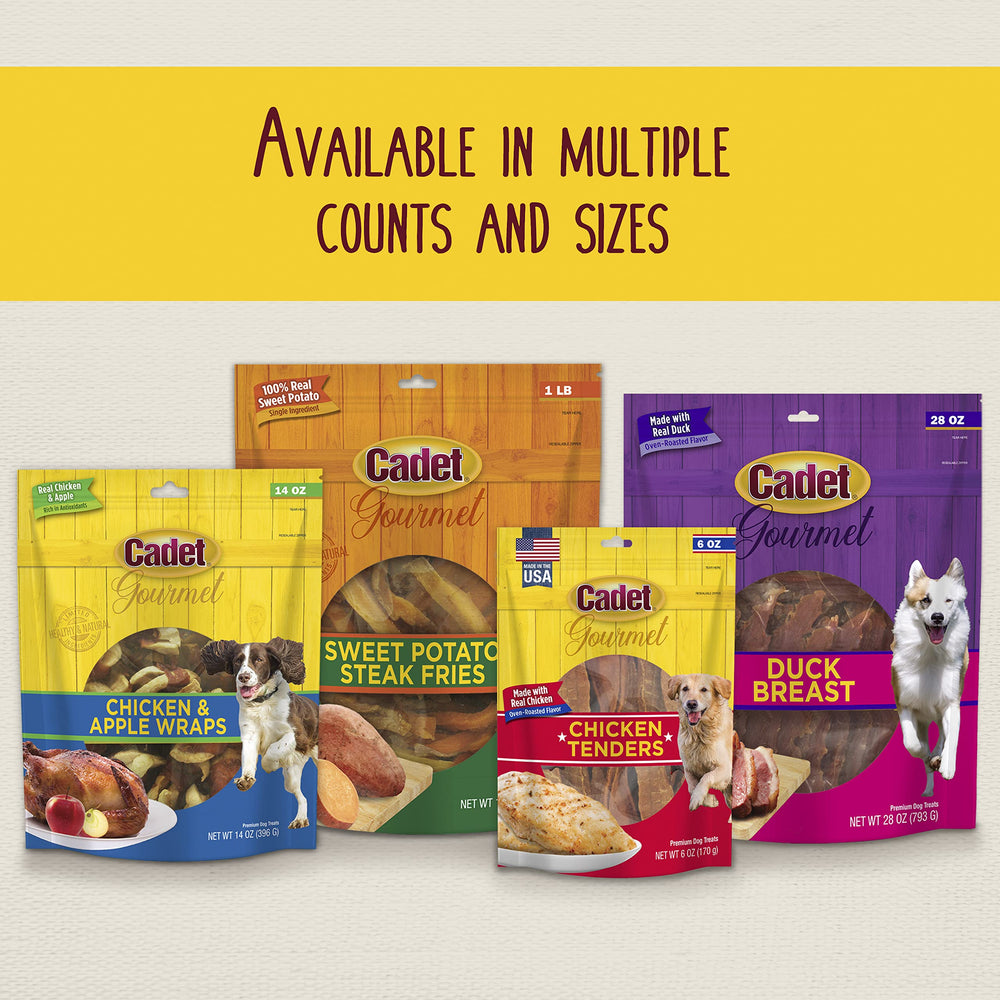Cadet Gourmet Chicken & Apple Wraps USA-inspected treats for peace of mind.
