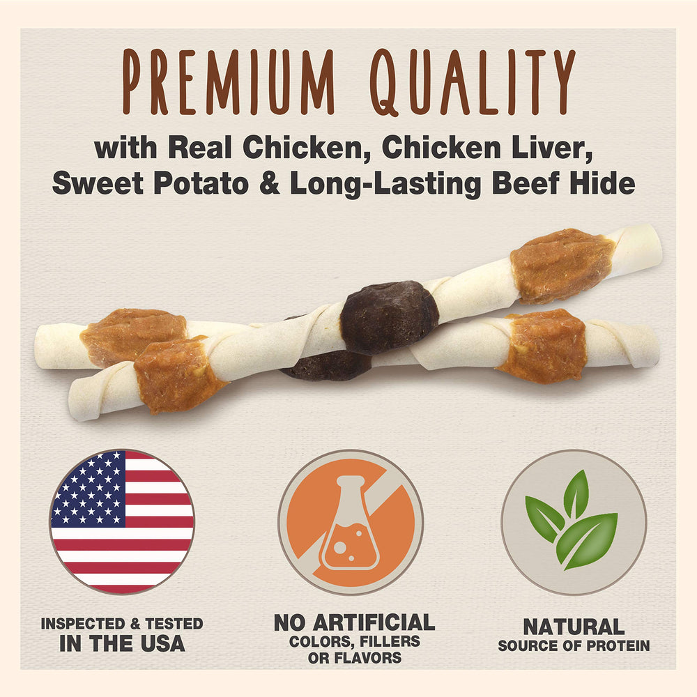 Cadet Gourmet Shish Kabob chicken-wrapped beef hide delivers tasty protein-rich flavor