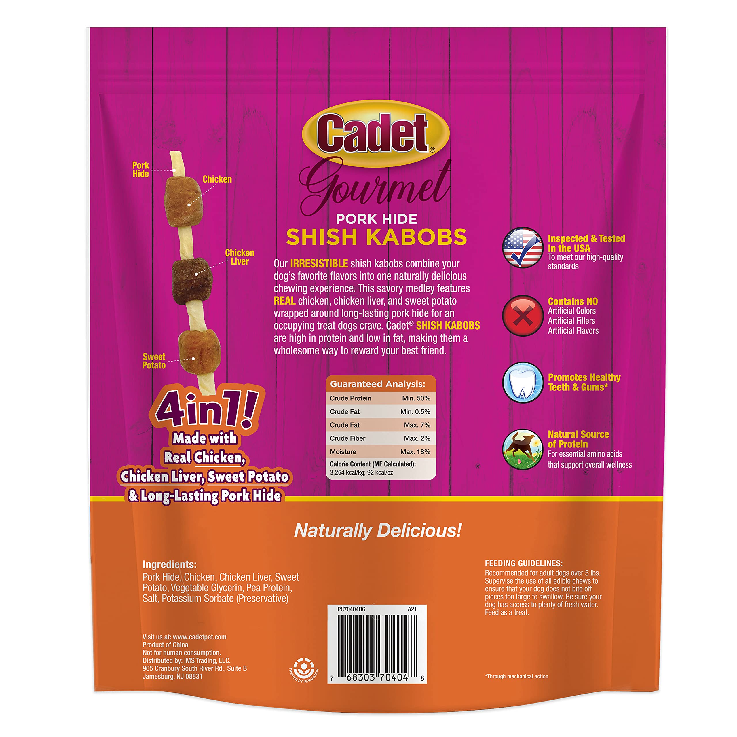 Cadet Shish Kabob ingredients list shows no artificial colors or fillers