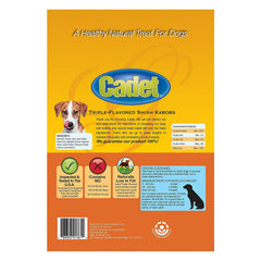 Cadet Gourmet Shish Kabobs real ingredients image shows real chicken, duck and sweet potato.