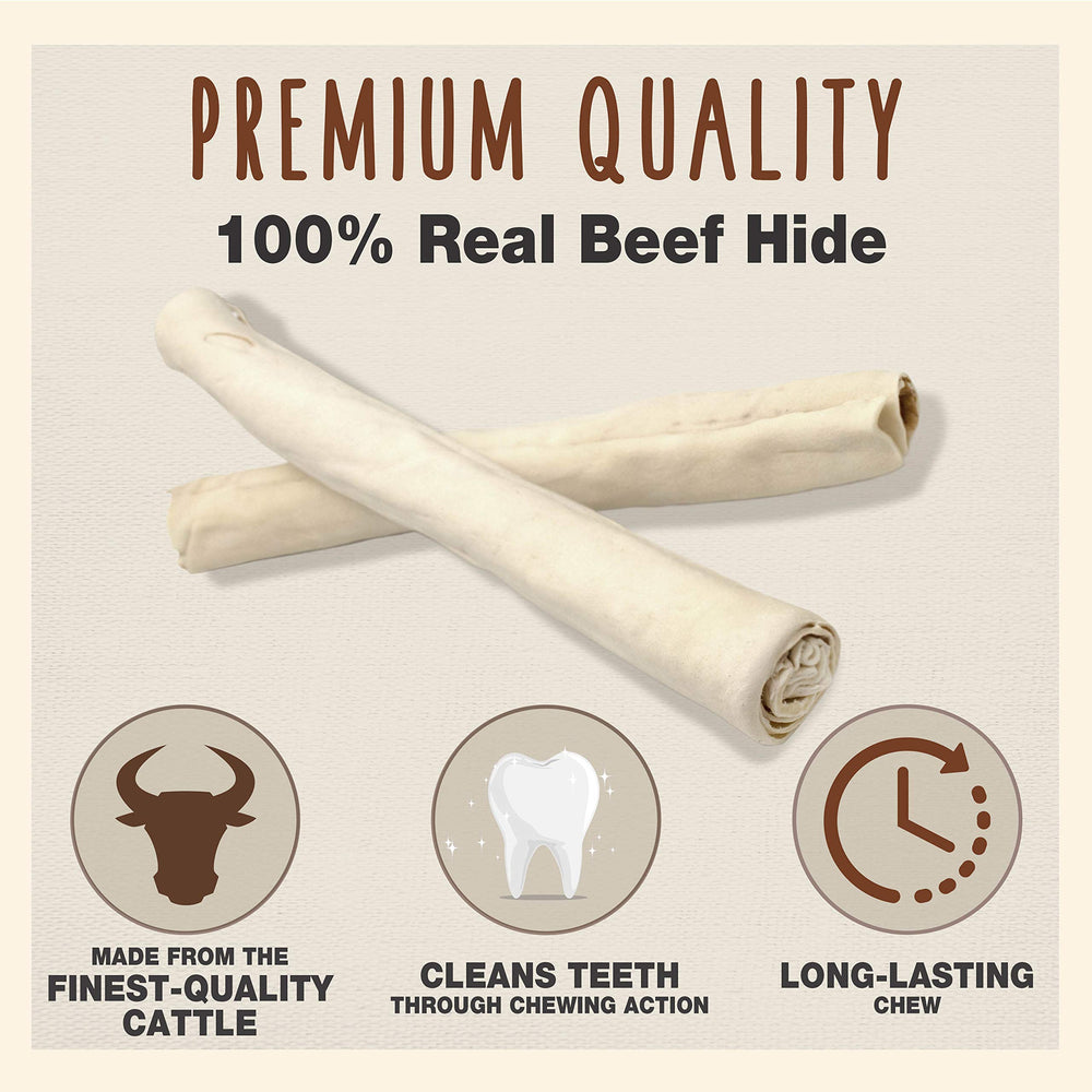 Cadet premium beef hide retriever rolls pack 2 captures durable chew time during treats