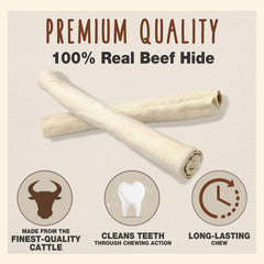 Cadet premium beef hide retriever rolls pack 2 captures durable chew time during treats