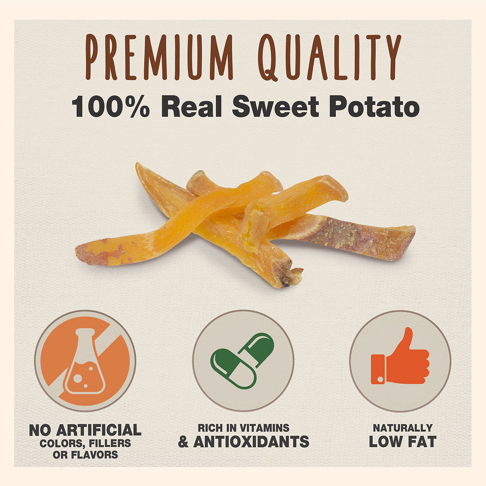 Cadet Sweet Potato Fries closeup shows 100% real sweet potato, single-ingredient recipe.