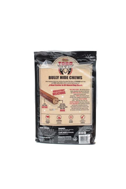 Cadet Toro bully hide sticks 9-12 pack serving shot for satisfying chewing fun