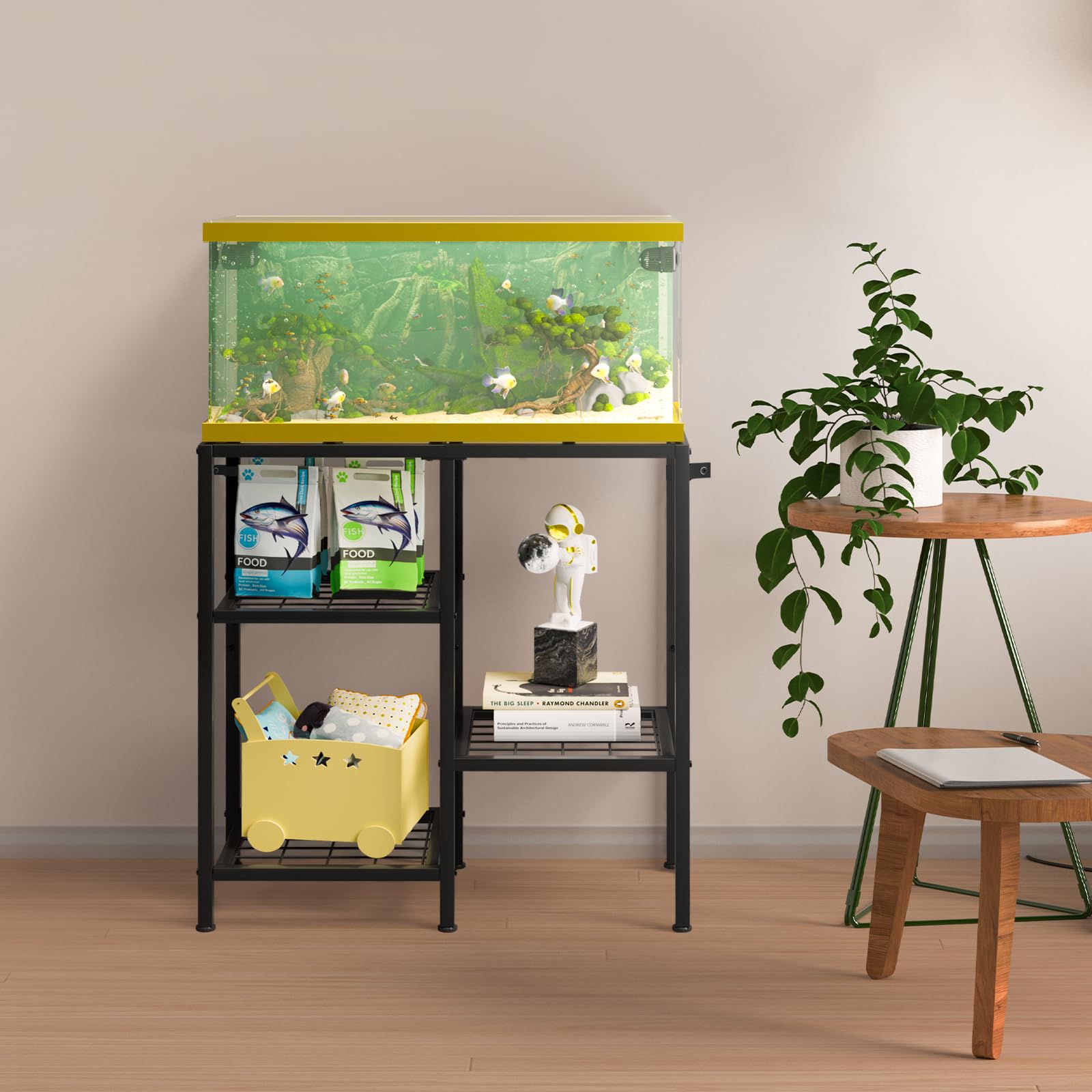 CADUKE three-tier shelves emphasize organized storage for tools and tanks