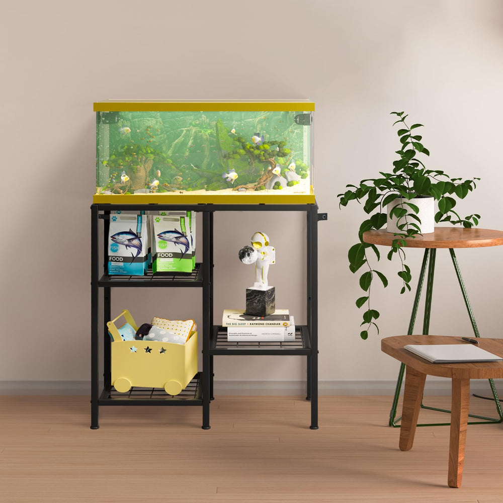 CADUKE three-tier shelves emphasize organized storage for tools and tanks