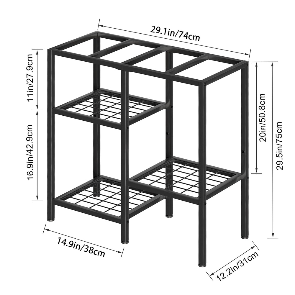 CADUKE metal stand with adjustable feet ensures level floor placement
