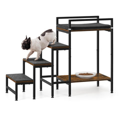 CADUKE pet window perch with stairs front view showing sturdy structure for easy pet access.