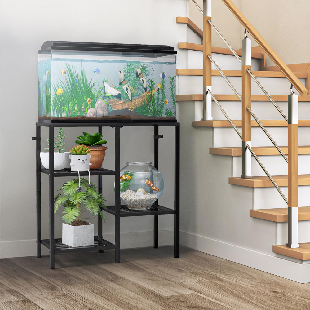 CADUKE turtle terrarium stand supports roomy storage for feeds and tools