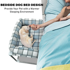 Caghash bedside cosleeper pillow-extension highlights the cozy U-shaped cradle for pets.