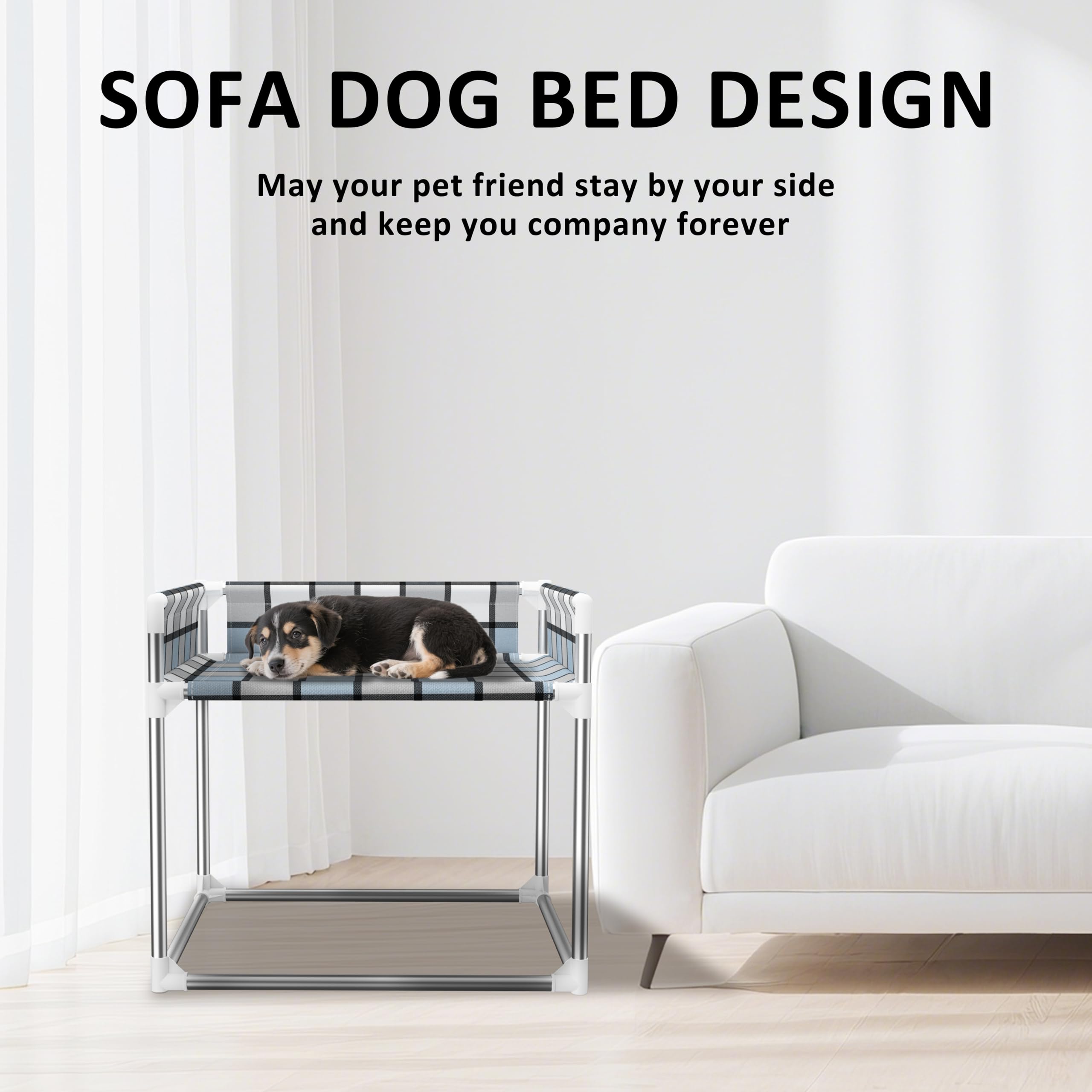Caghash bedside extension attachment puts pets at human bed height for closeness.