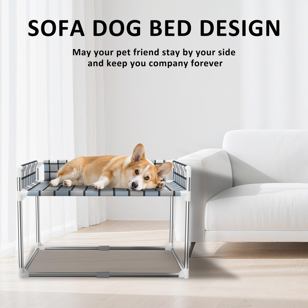 Caghash bed with u-shape-guardrail provides gentle support and keeps pets safely snug.