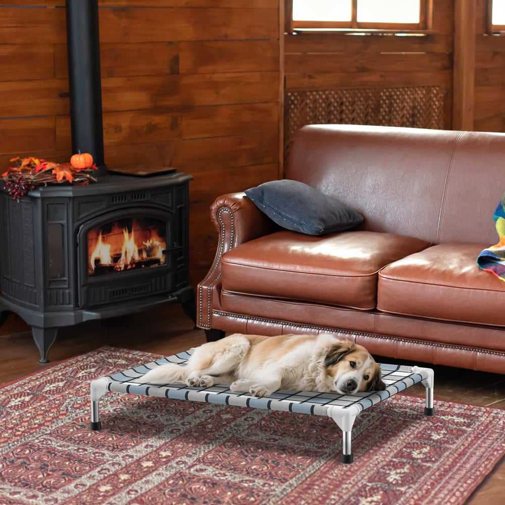 Caghash elevated dog bed is easy to clean and maintain outdoors.