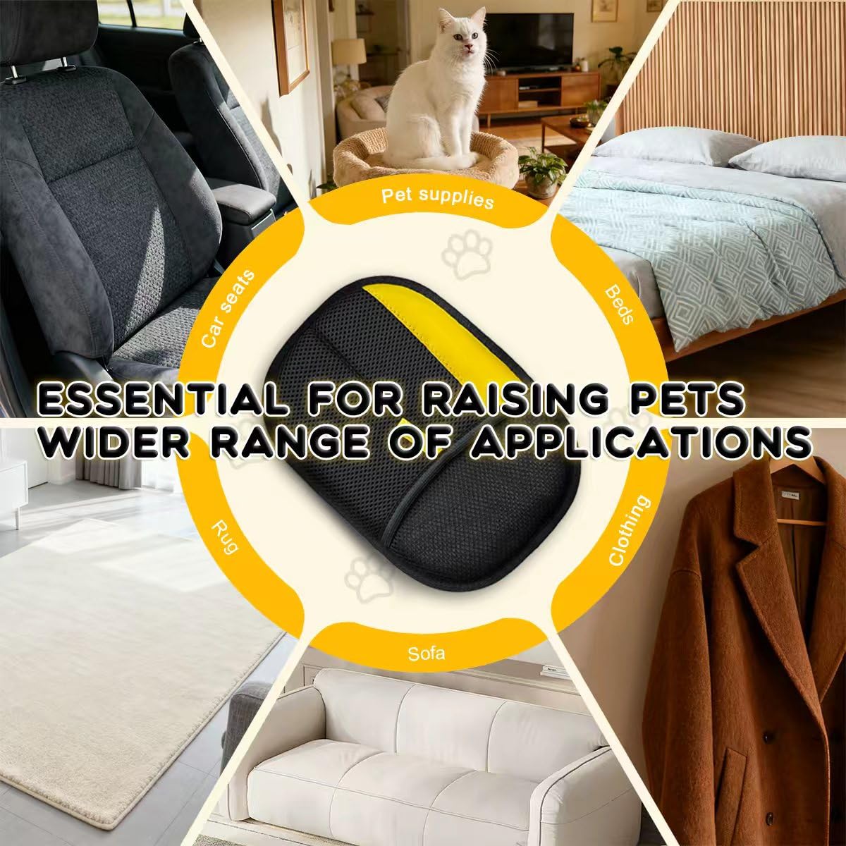 CAIBAO gloves with anti-static design reduce flyaways on sofa and chairs.