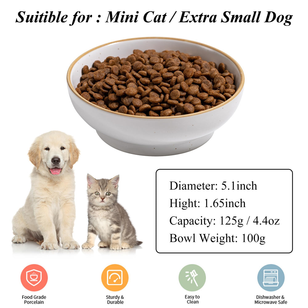 Caigmo cat bowls three-piece set inside view with stable bases