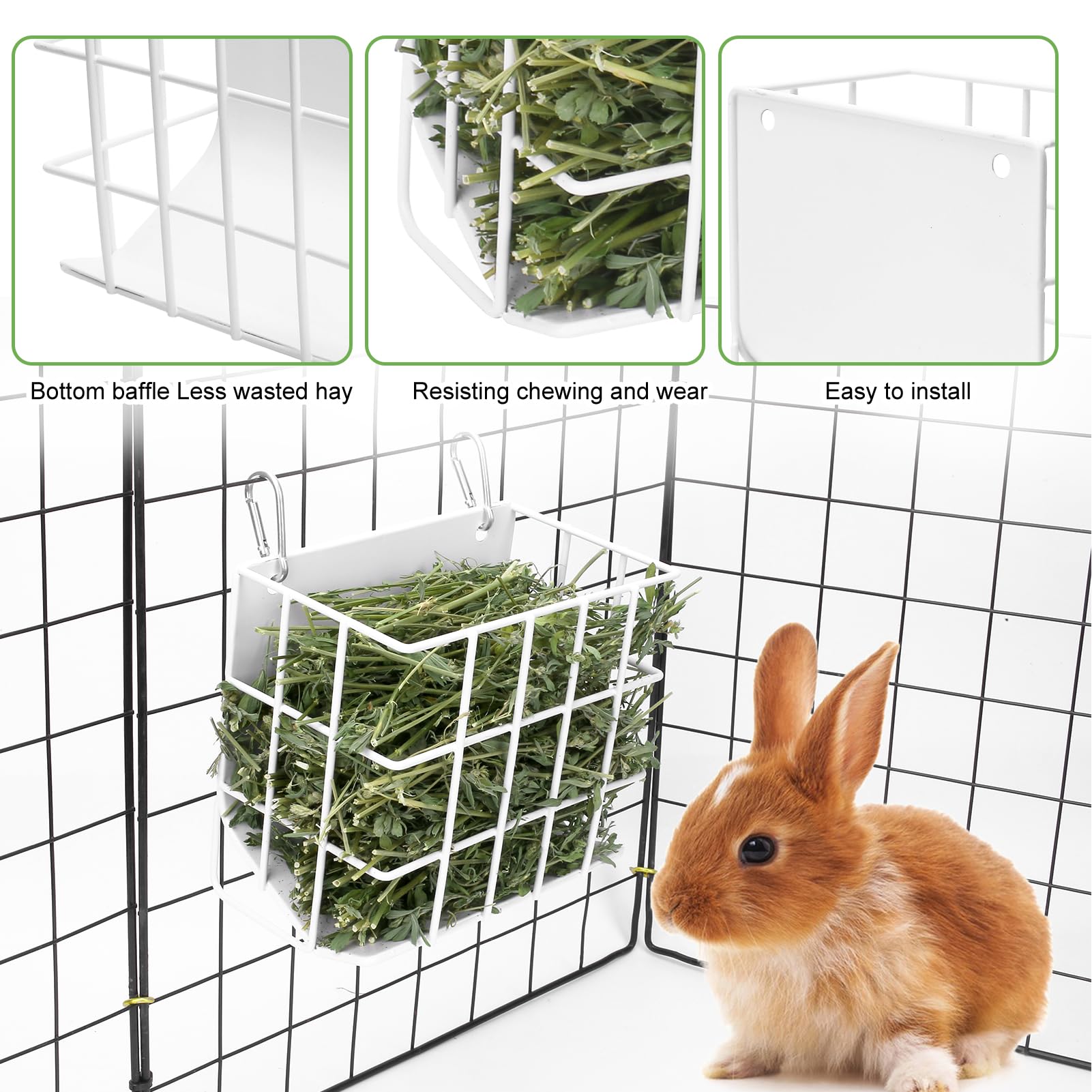 CAIQINLI hay feeder—internal sloping design reduces waste