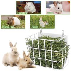 CAIQINLI rabbit hay feeder—large-mouth top-fill for quick refills