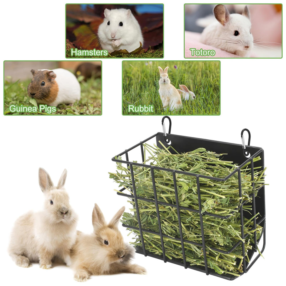CAIQINLI hay feeder constructed from durable metal resists chewing and wear.