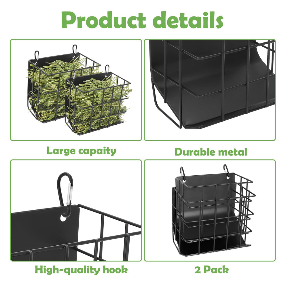 CAIQINLI rabbit hay feeder large-mouth top for easy filling.