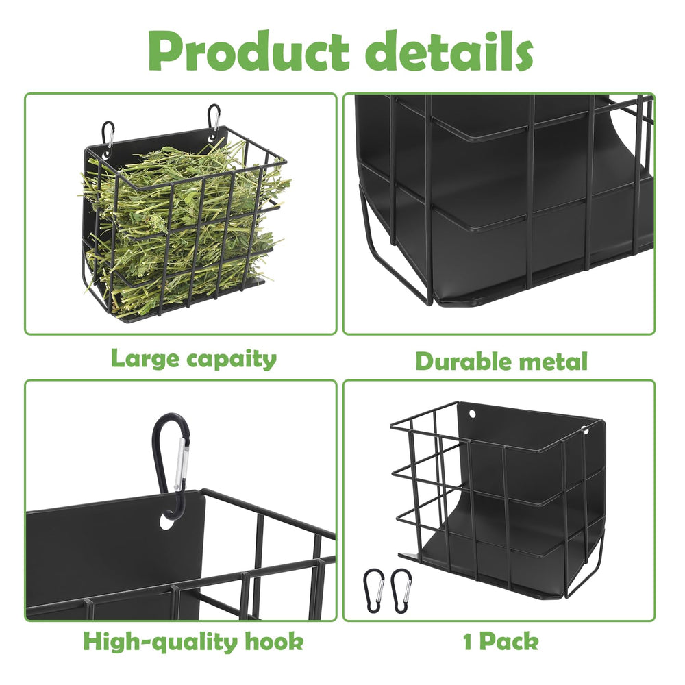 CAIQINLI rabbit hay feeder top opening for quick, convenient filling.