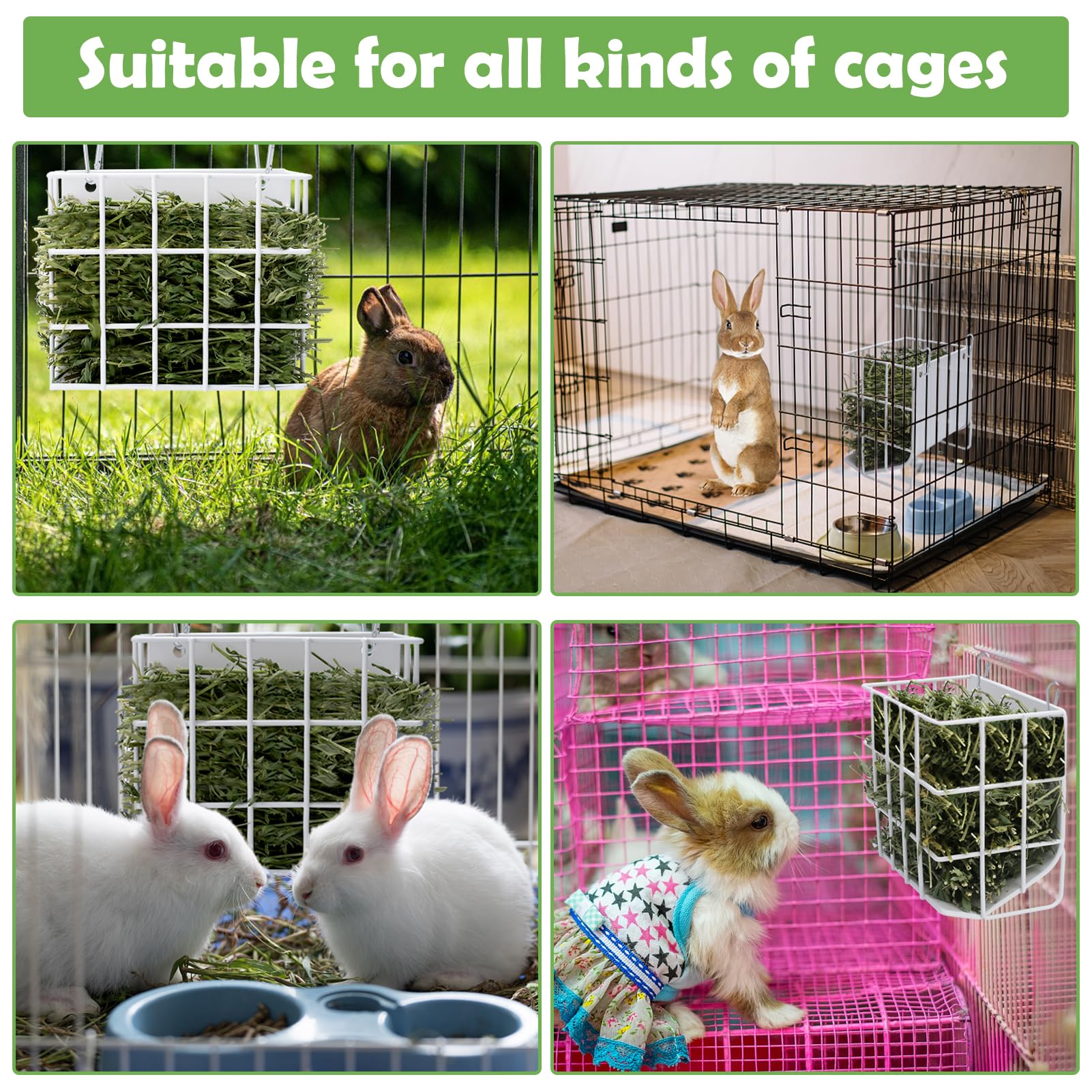 CAIQINLI small-animals hay feeder—keeps cage tidy and reduces waste
