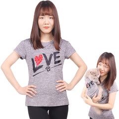 CAISANG dog shirt with mommy-daddy matching heart logo for family photo moments.