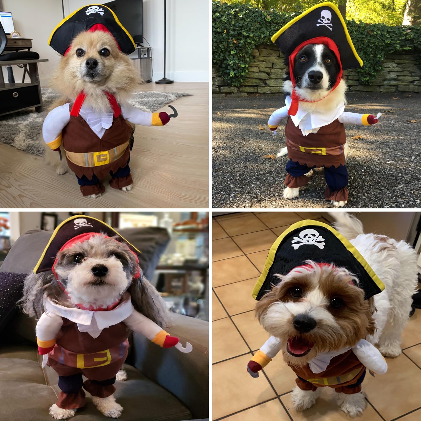 CAISANG pirate-costume size-chart aids quick, accurate sizing