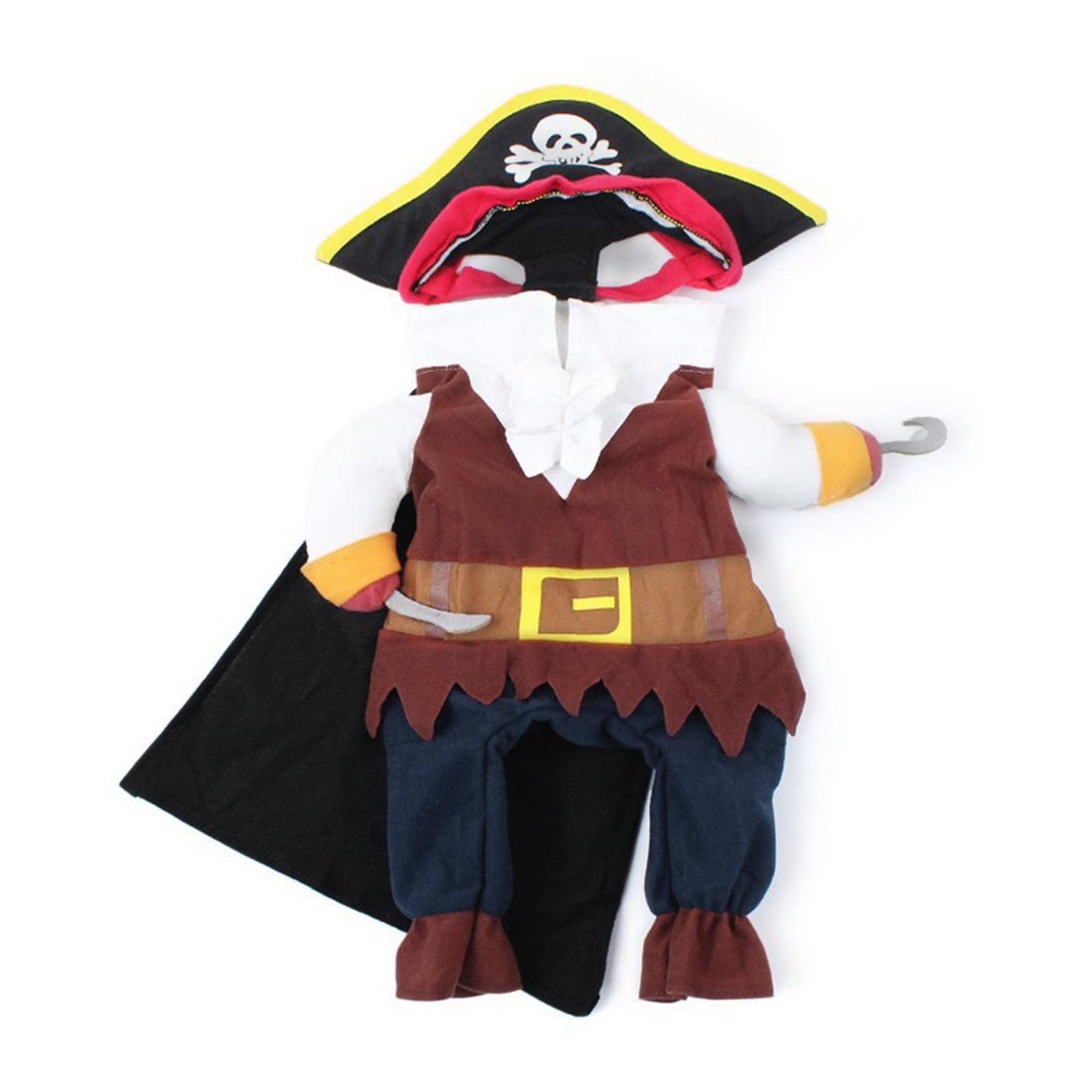 CAISANG pirate dog costume with velcro straps for easy fitting and secure wear