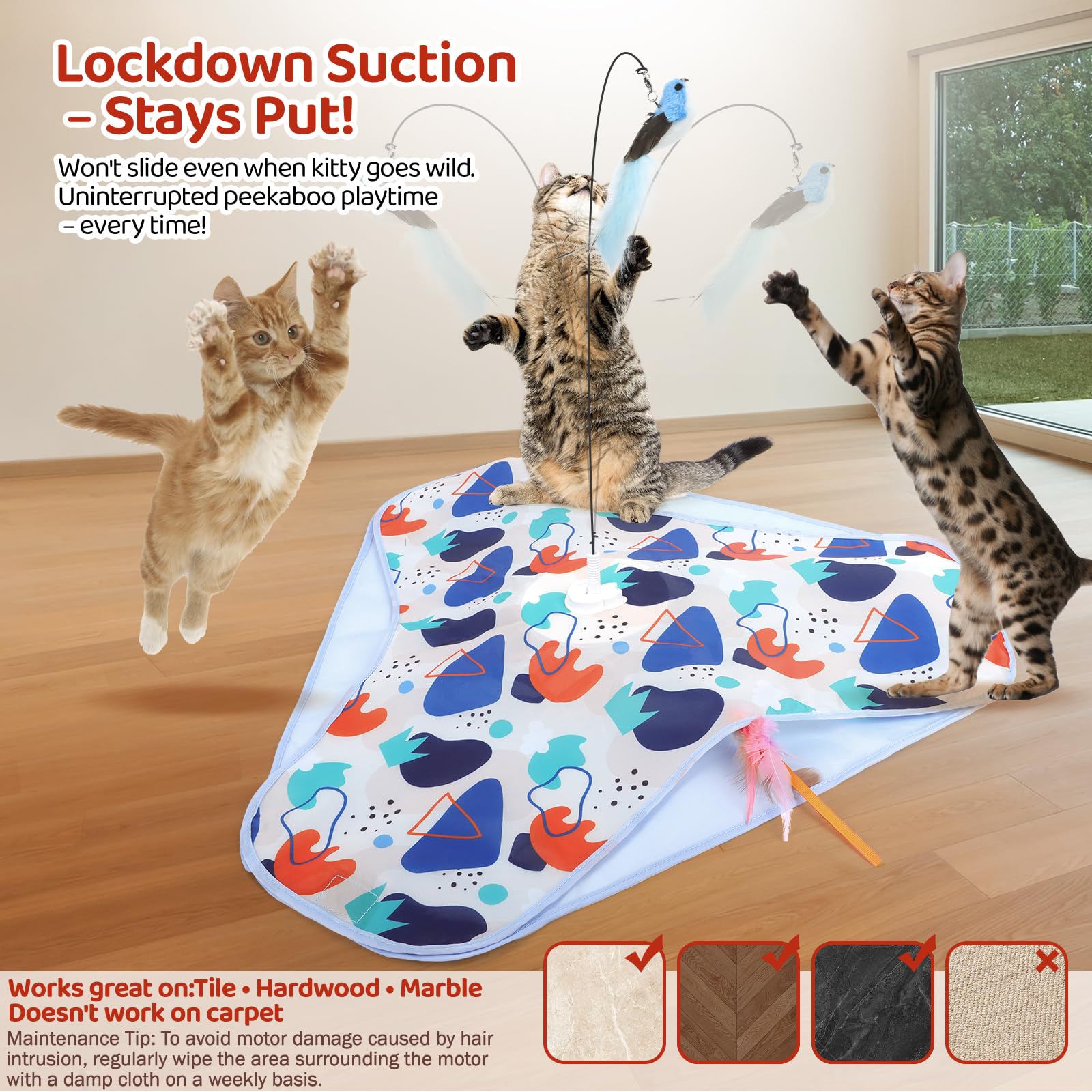 CaitPal suction-cup-feature secures stable setup on floors or tables.