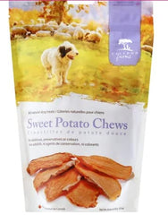 Caledon Farms Sweet Potato Dog Treat serving shot highlights chewy texture and dog-friendly flavor for rewarding training