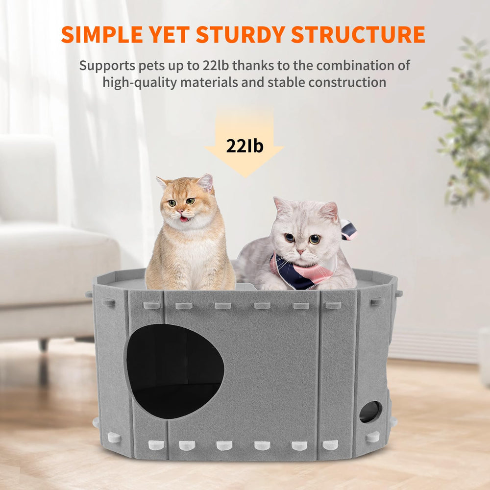 Caleforra cat house easy cleaning with removable padding.