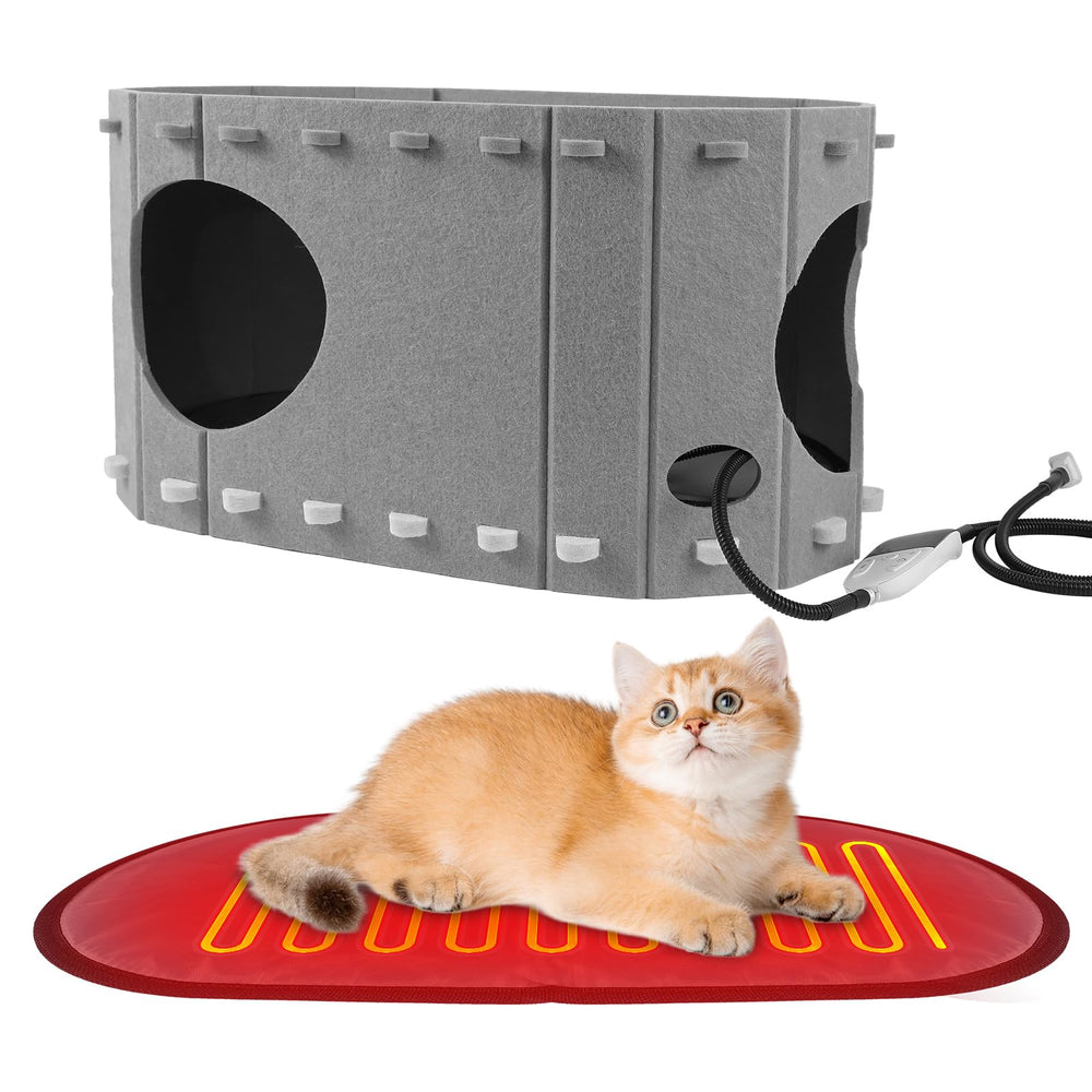 Caleforra heated cat house interior warm nook for cozy daytime naps.