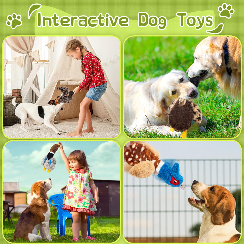 Calibonbon dog squeaky toy set goose encourages chewable, cuddly fun.