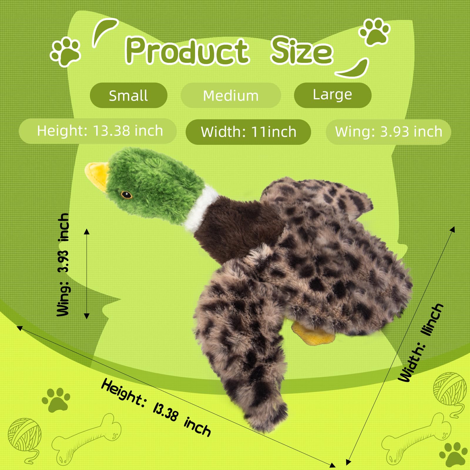 Calibonbon dog squeaky toy set mallard delivers crinkle-filled curiosity.