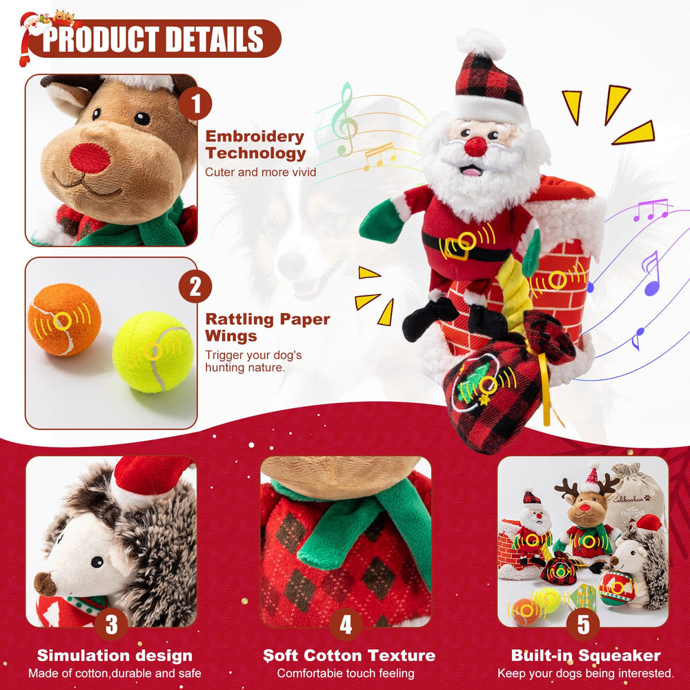 Calibonbon hedgehog-holiday-ball combines textures with a bonus ball for fetch