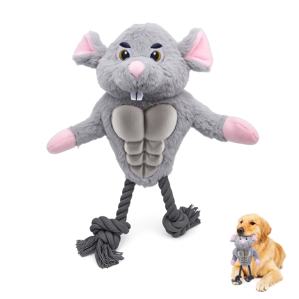 Calibonbon Muscle Mouse toy with durable squeaky chest for engaging play