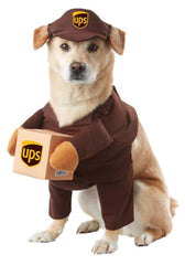 California Costumes UPS Pal dog costume small closeup box; ideal for entertaining porch deliveries.