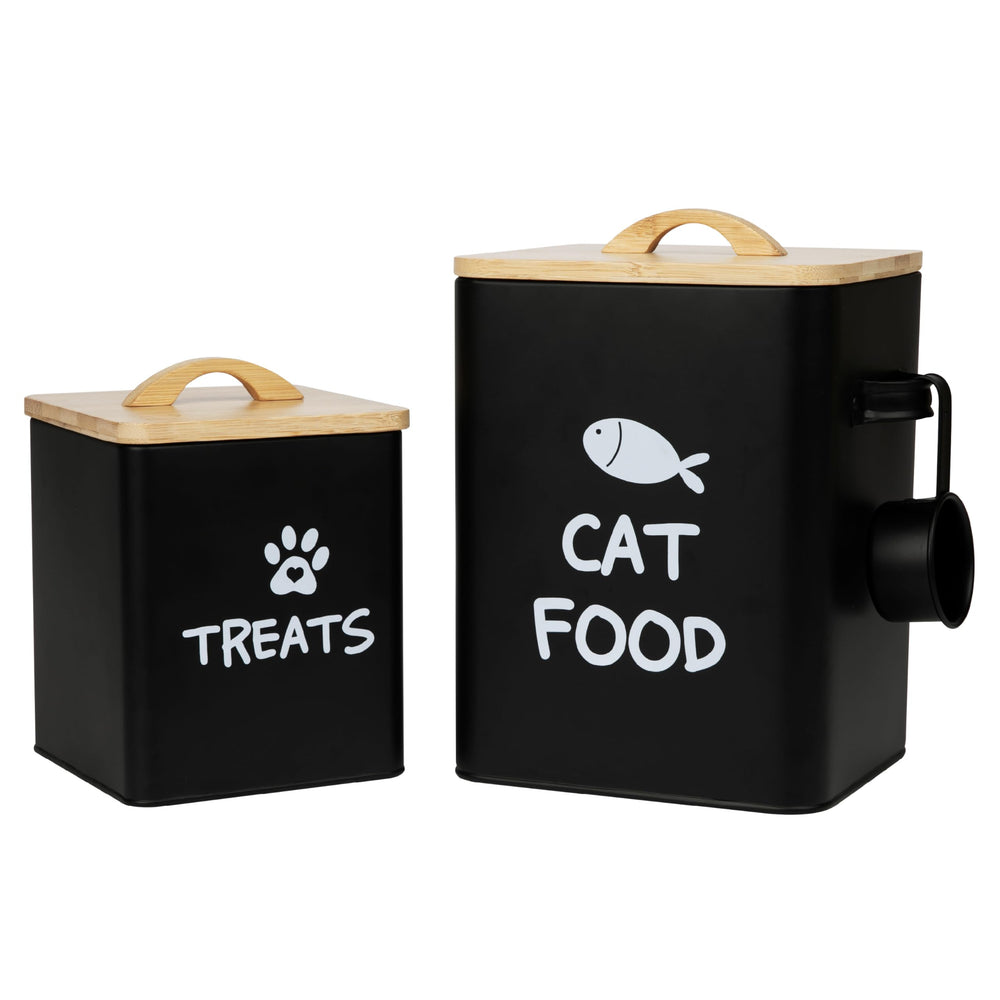 Calindiana airtight cat food container with bamboo lid seals freshness for kibble