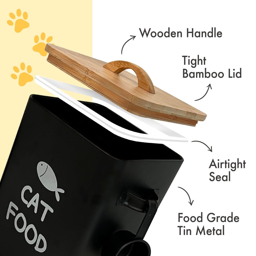 Calindiana matte black tin with scoop enables easy portioning