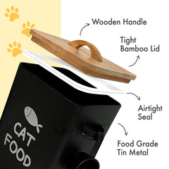 Calindiana matte black tin with scoop enables easy portioning