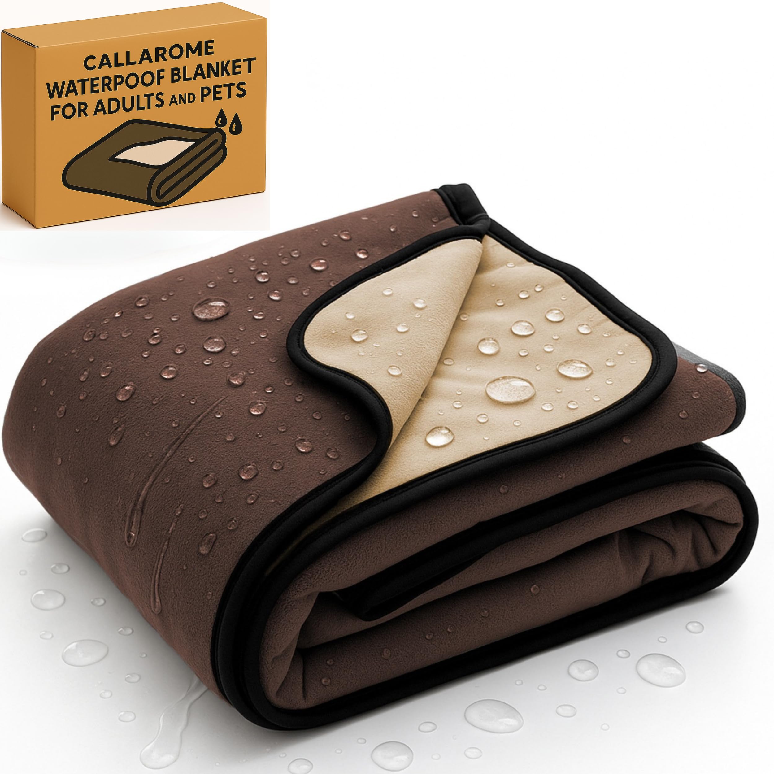 Callarome waterproof blanket bed protector demonstrates full coverage against spills and accidents.