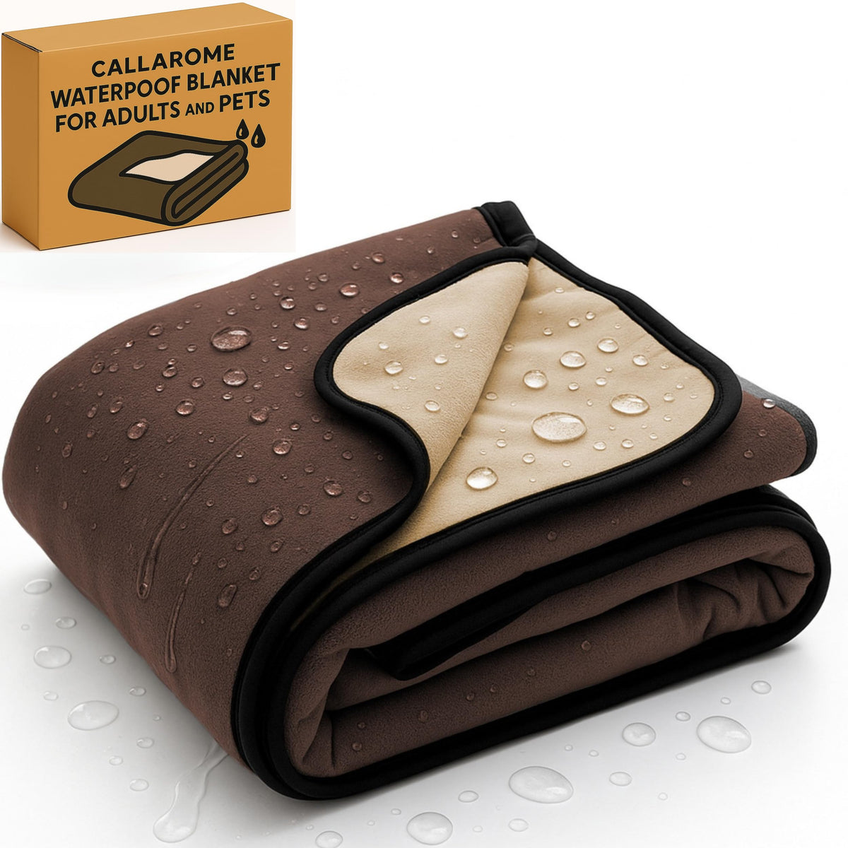 Callarome waterproof blanket bed protector demonstrates full coverage against spills and accidents.